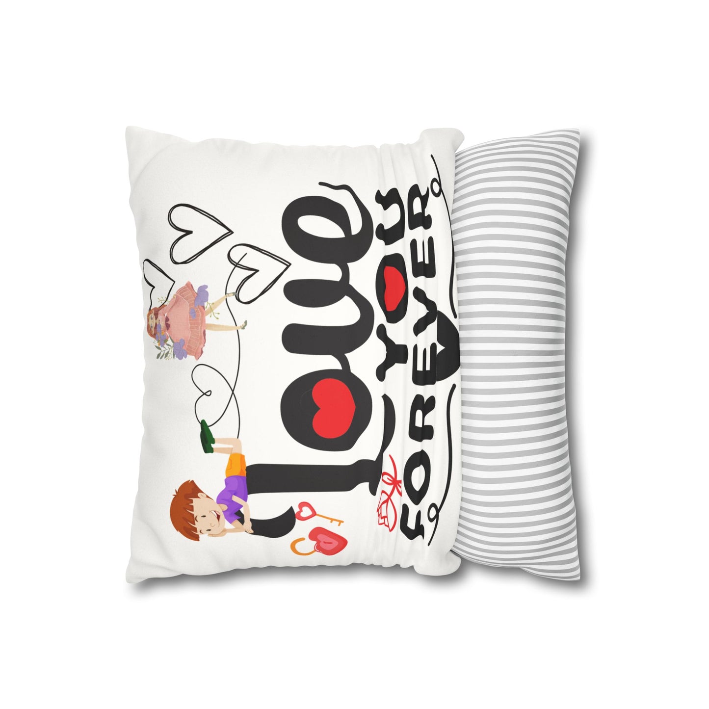 Love you Faux Suede Square Pillow Case forever