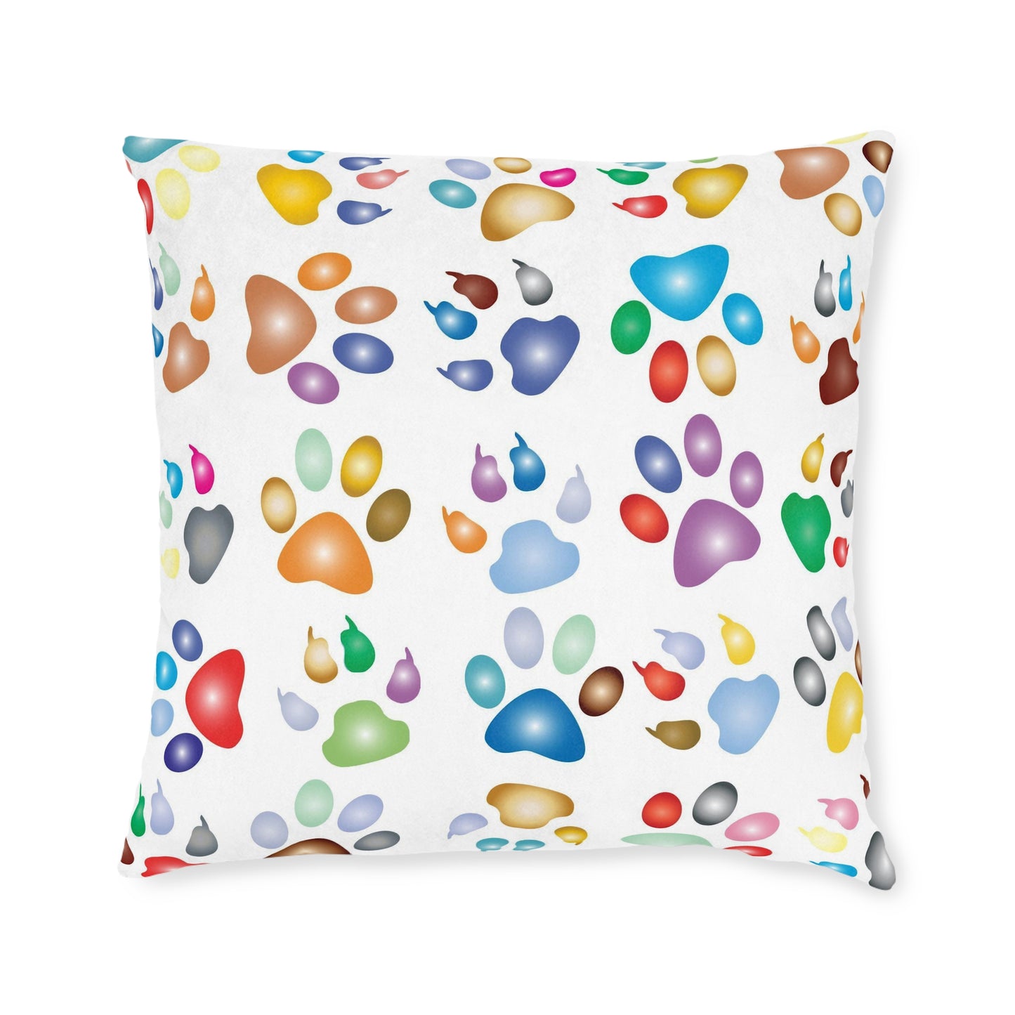 Cat Paws Square Pillow - White Back