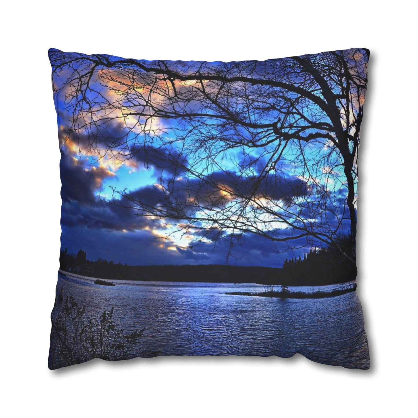 Setting sun Spun Polyester Pillowcase
