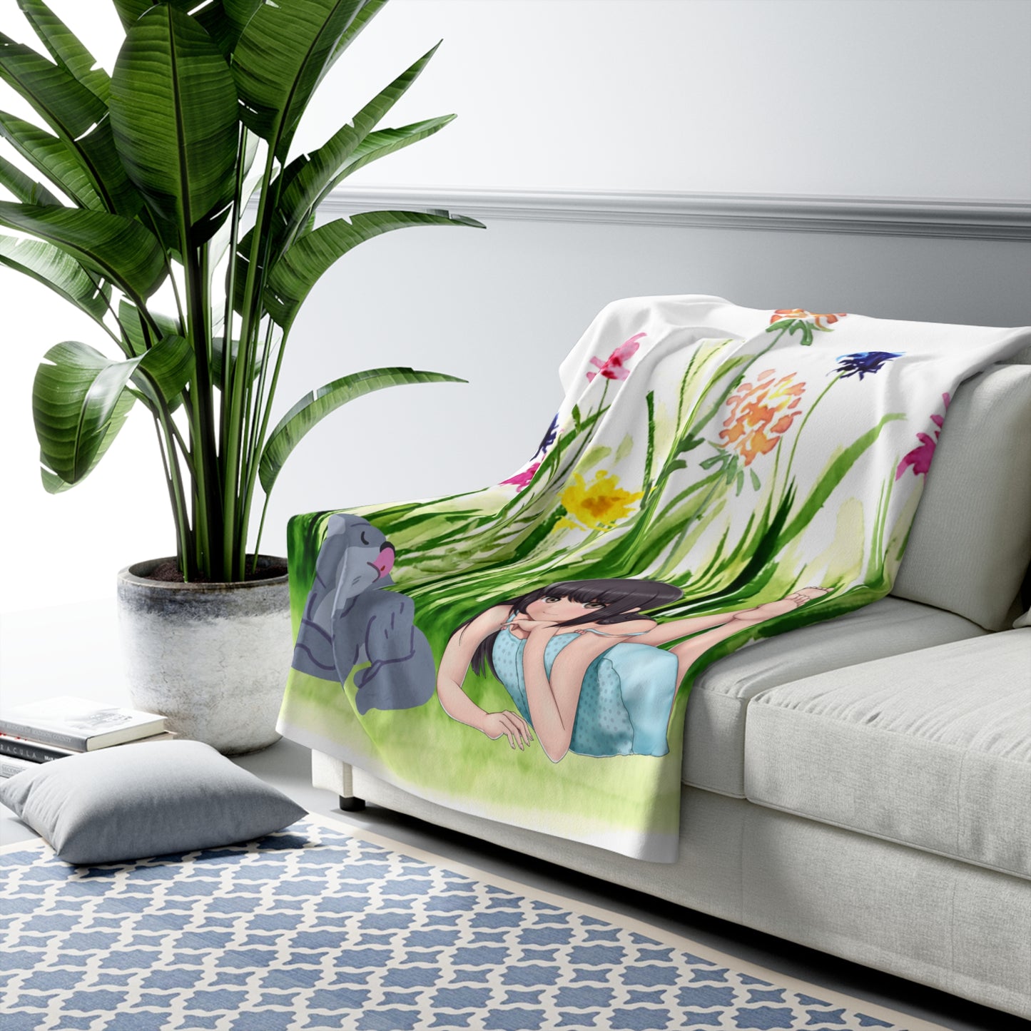 Flowers Herpa Fleece Blanket