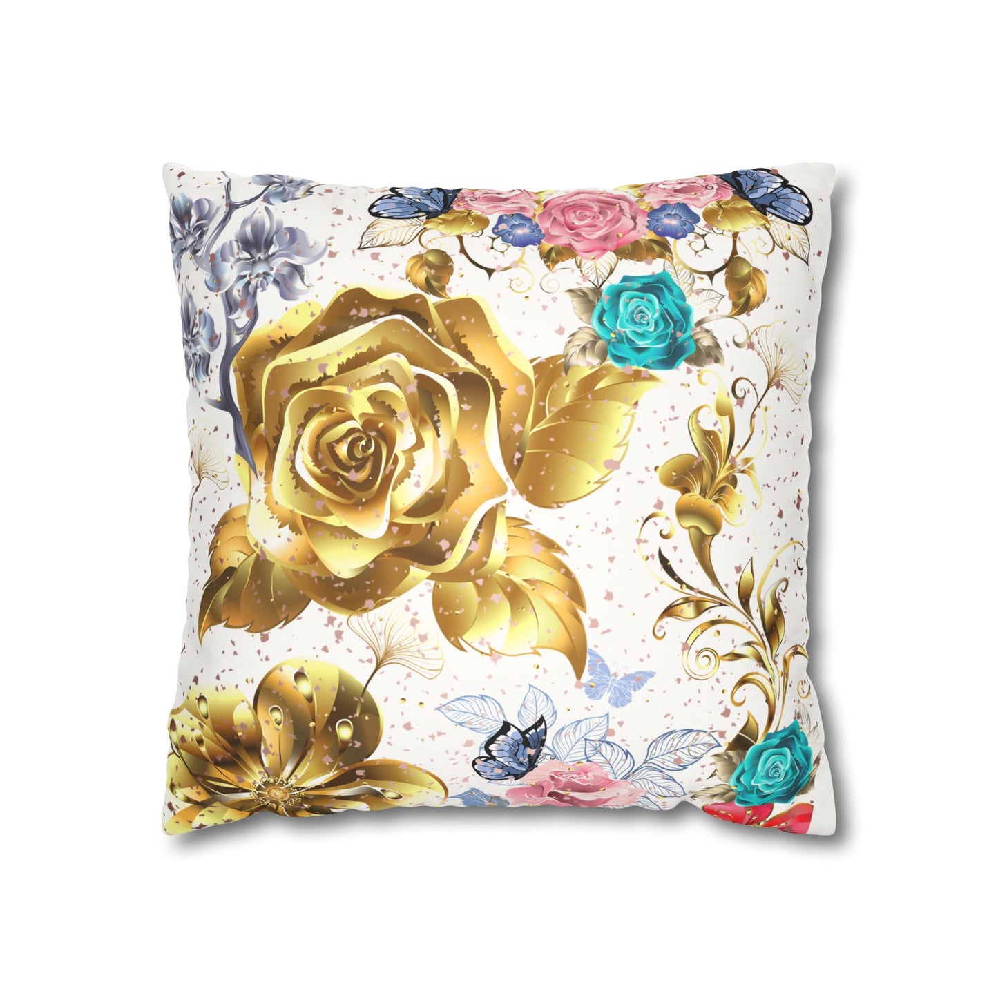 rose gold Faux Suede Square Pillow Case