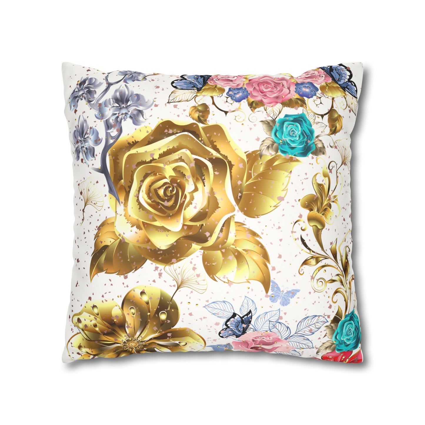 rose gold Faux Suede Square Pillow Case