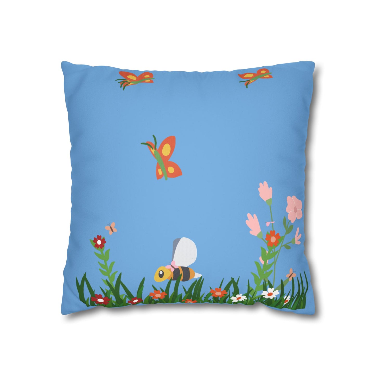 Springtime Faux Suede Square Pillowcase
