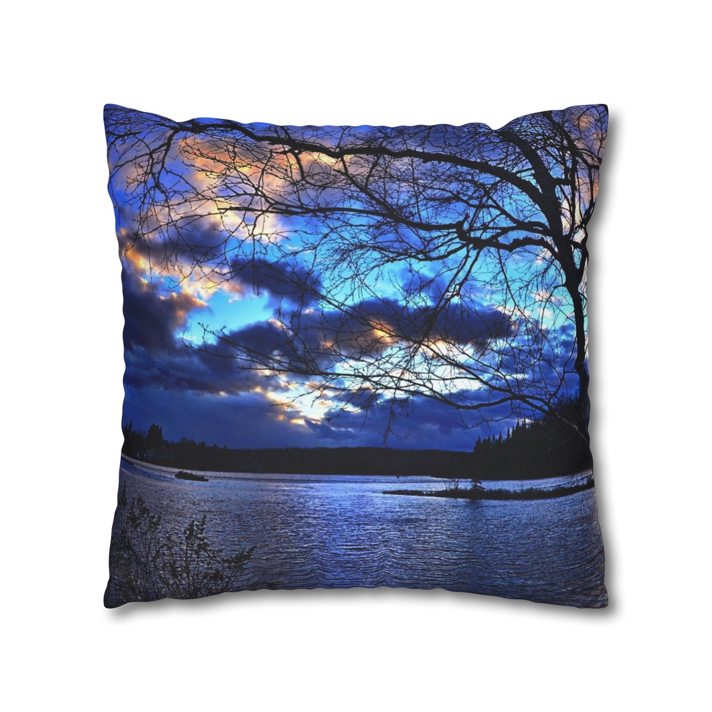 Setting sun Spun Polyester Pillowcase