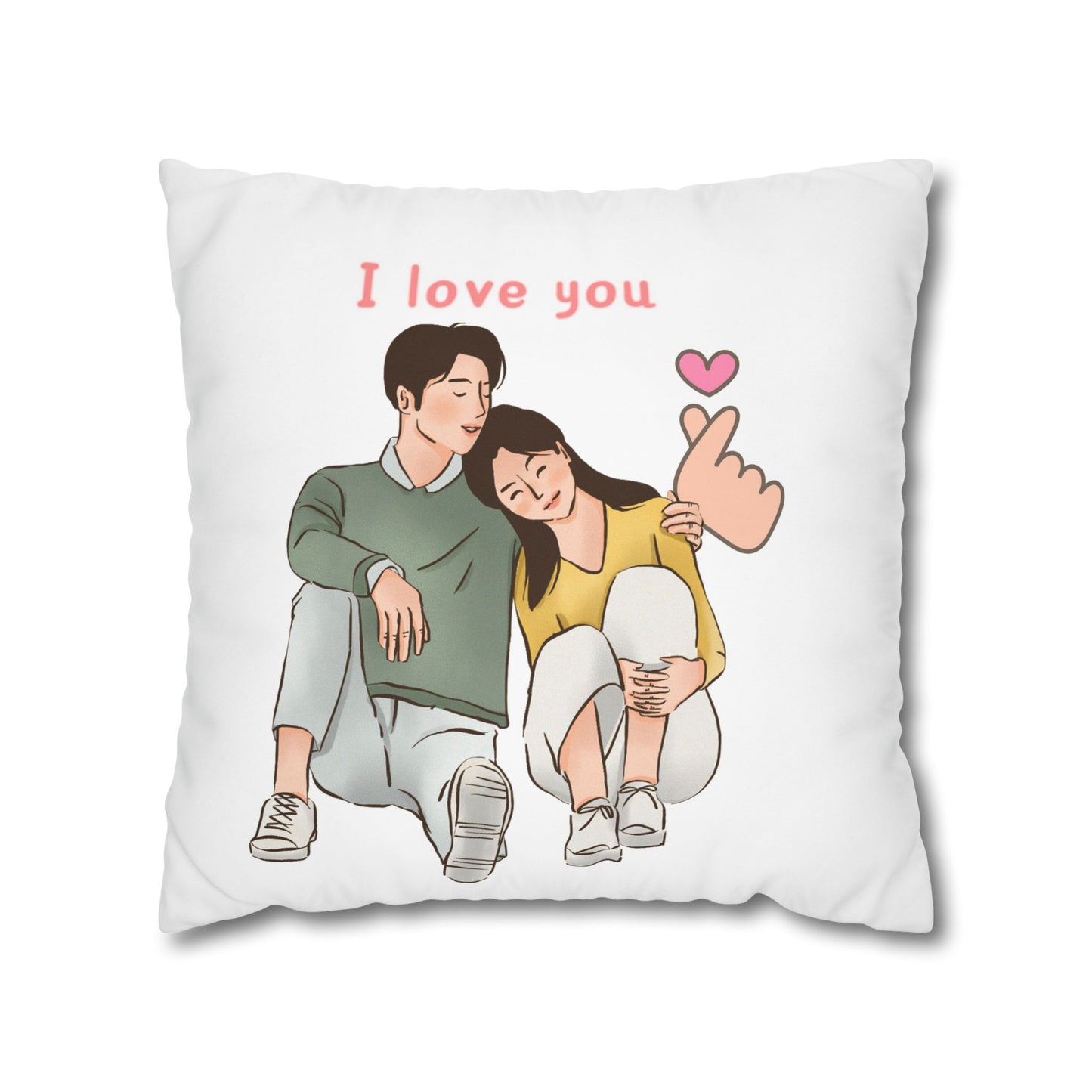 Love U Spun Polyester Pillowcase