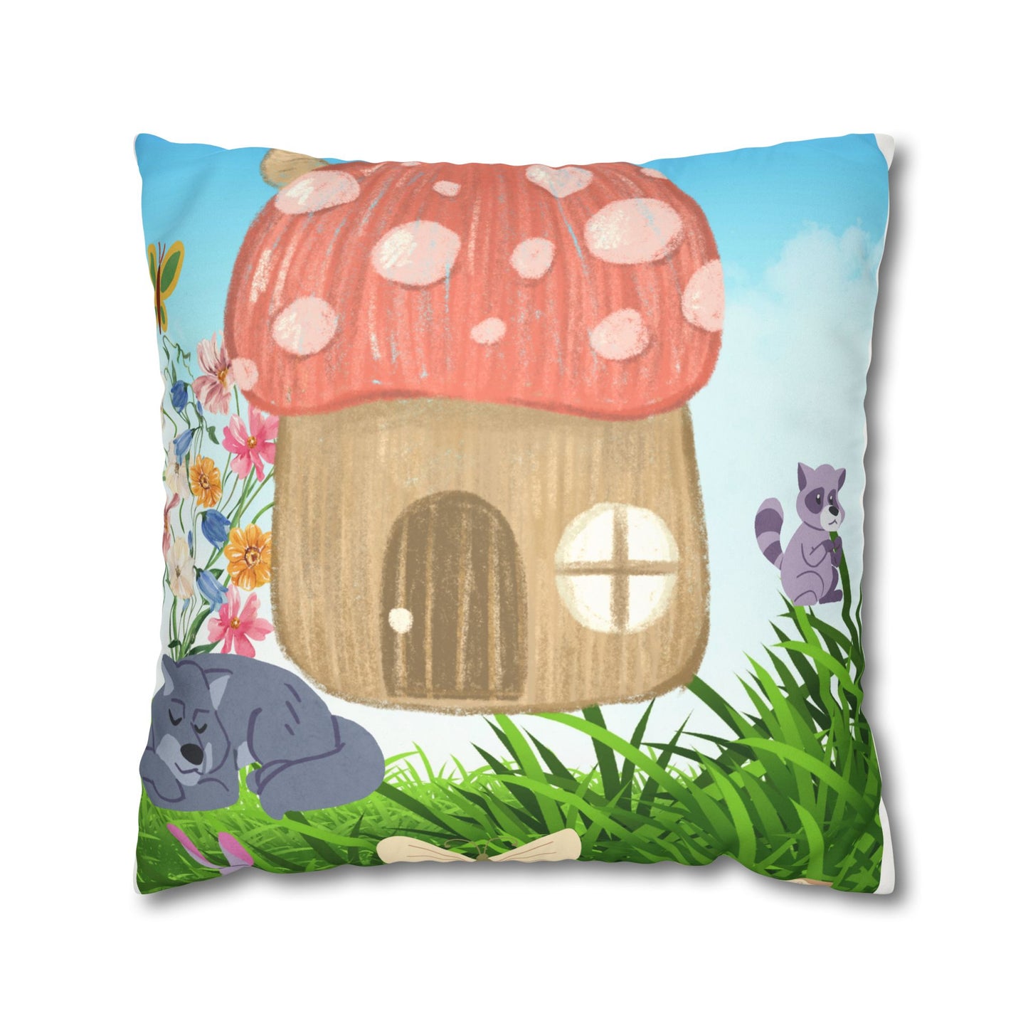 Summer cottage Faux Suede Square Pillow Case