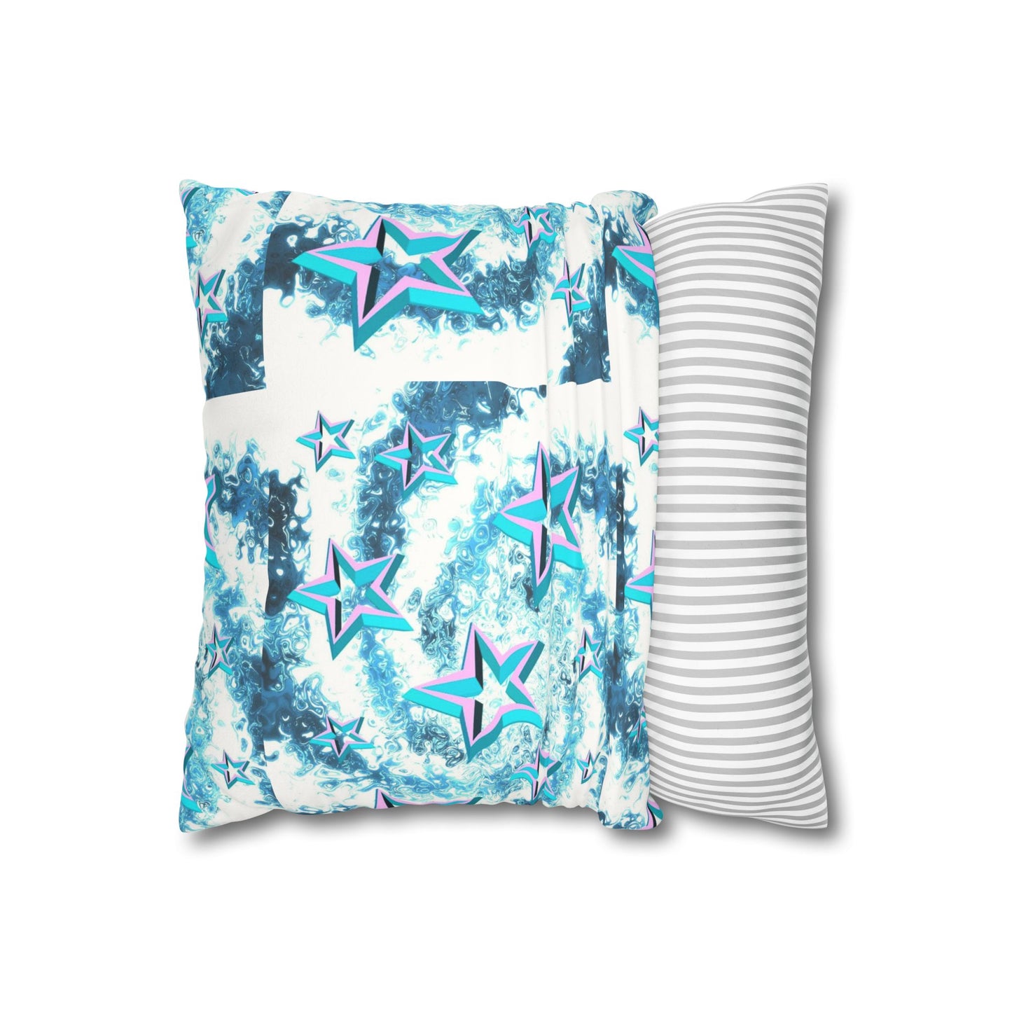 Star Faux Suede Square Pillowcase