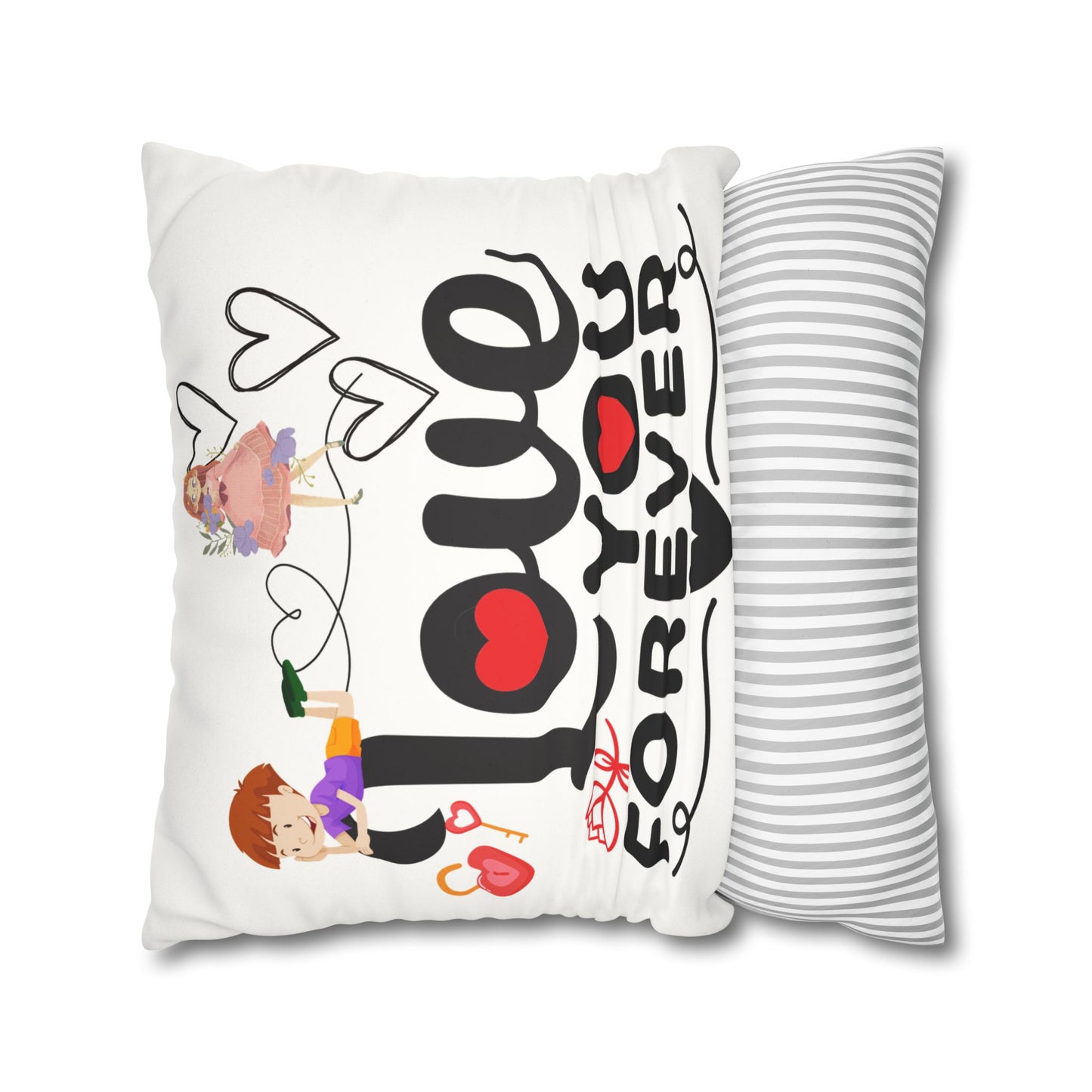 Love you Faux Suede Square Pillow Case forever