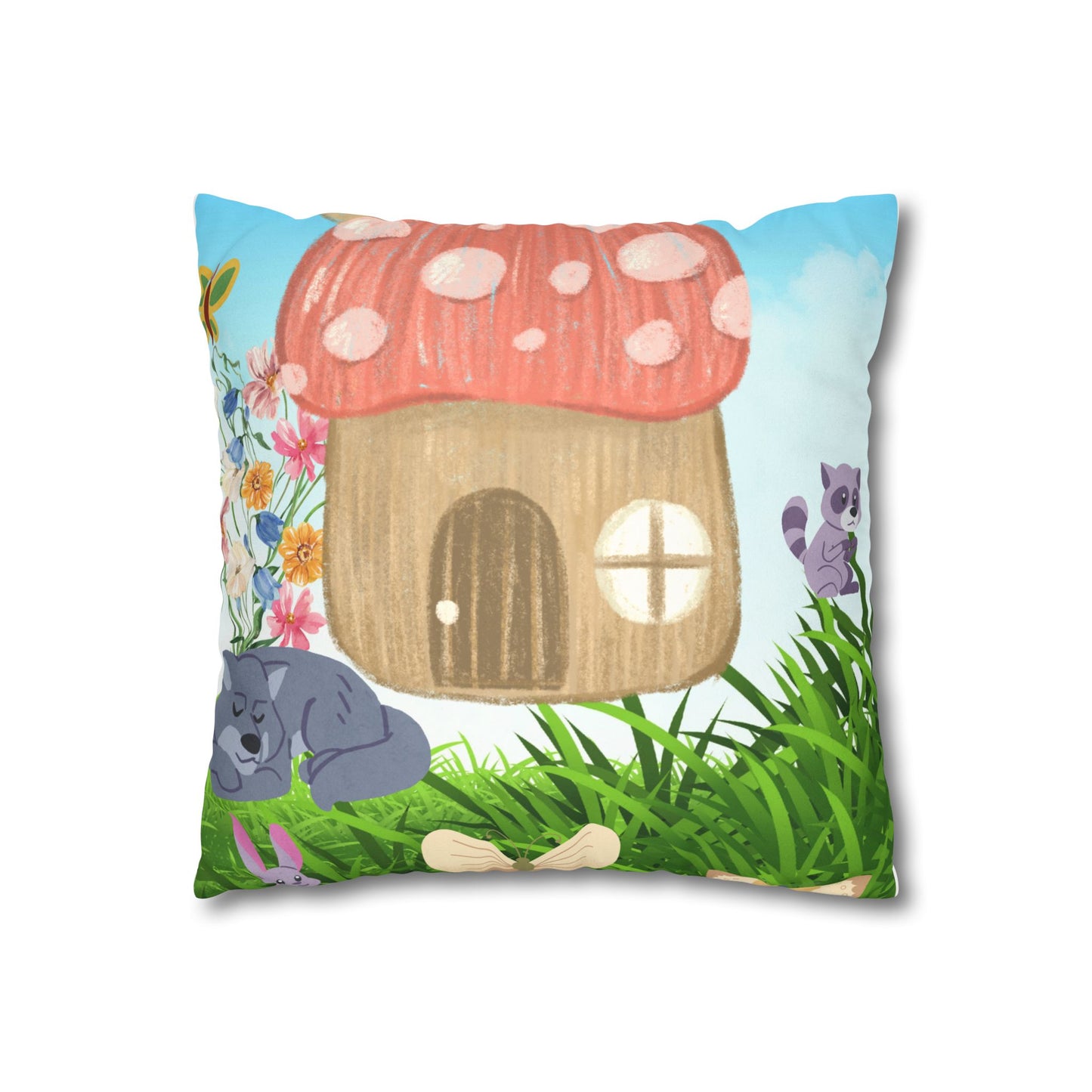 Summer cottage Faux Suede Square Pillow Case