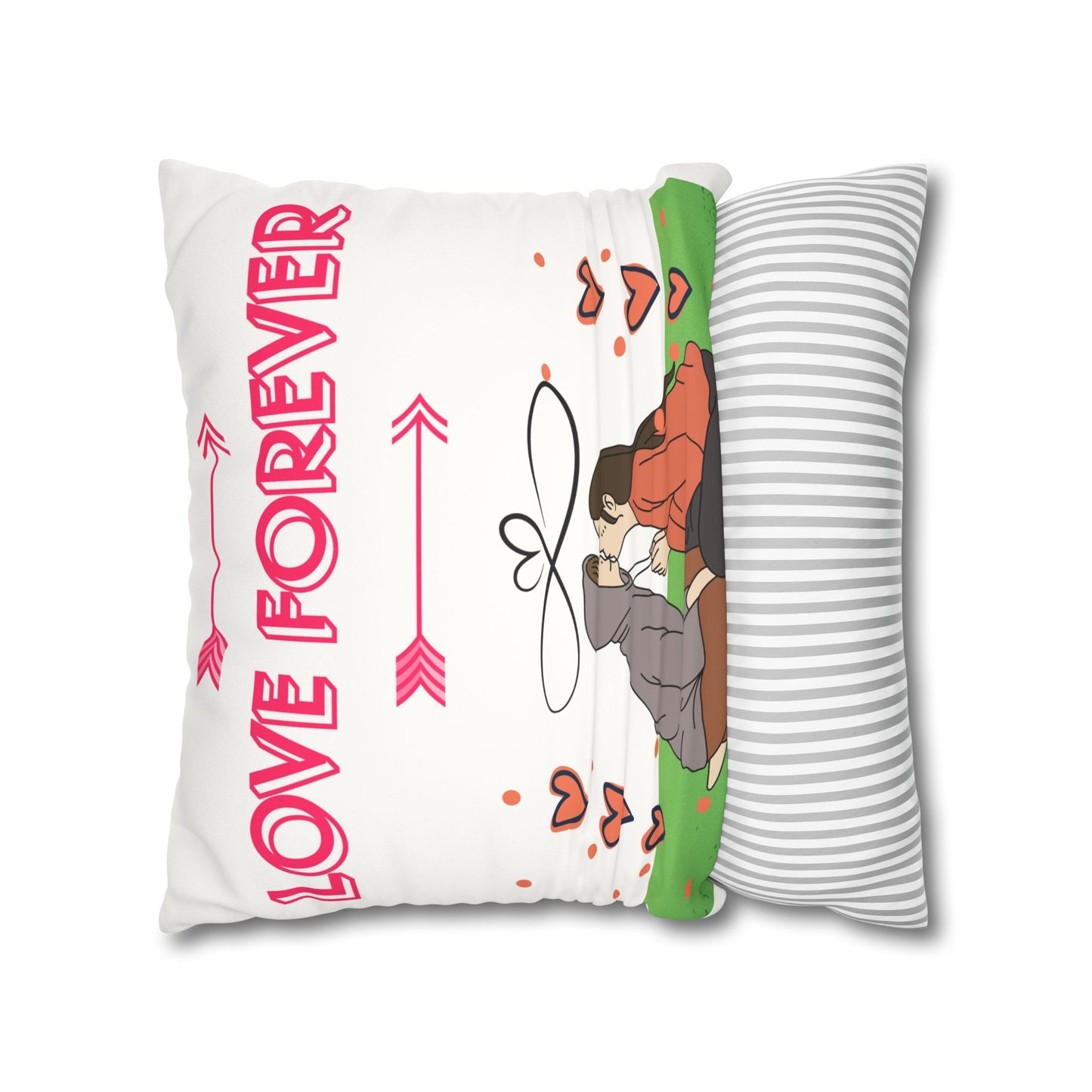 Love Forever Faux Suede Square Pillow Case