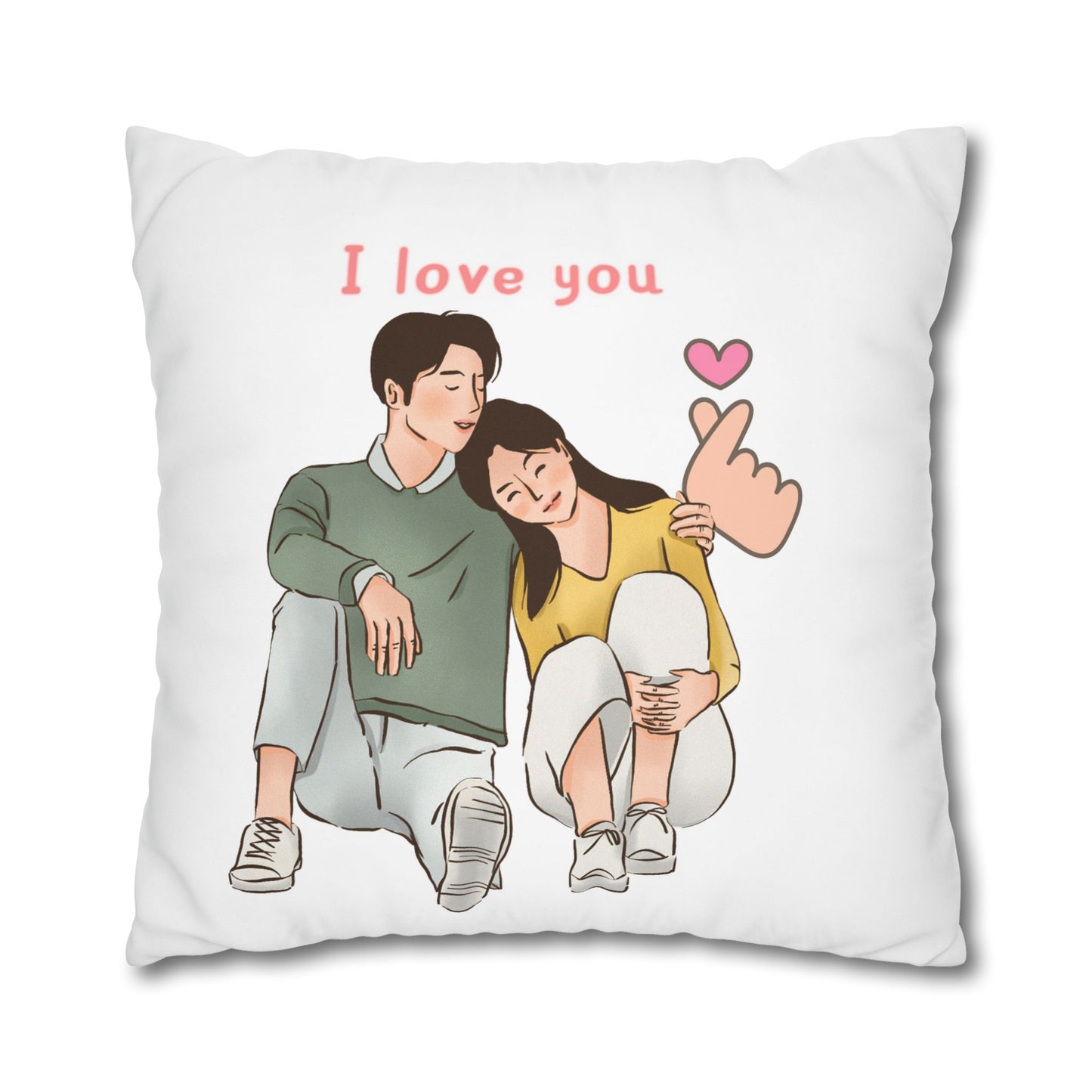 Love U Spun Polyester Pillowcase