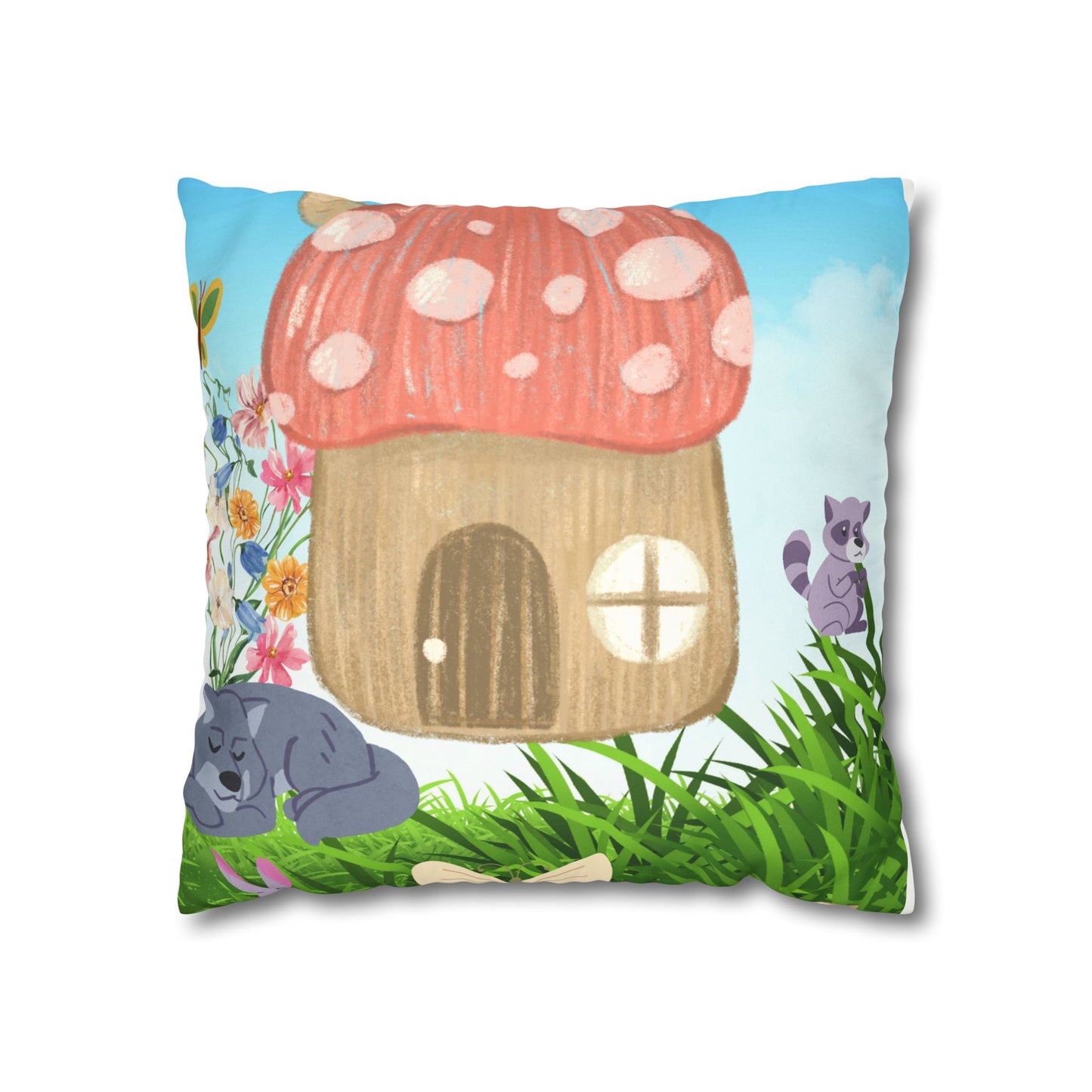 Summer cottage Faux Suede Square Pillow Case