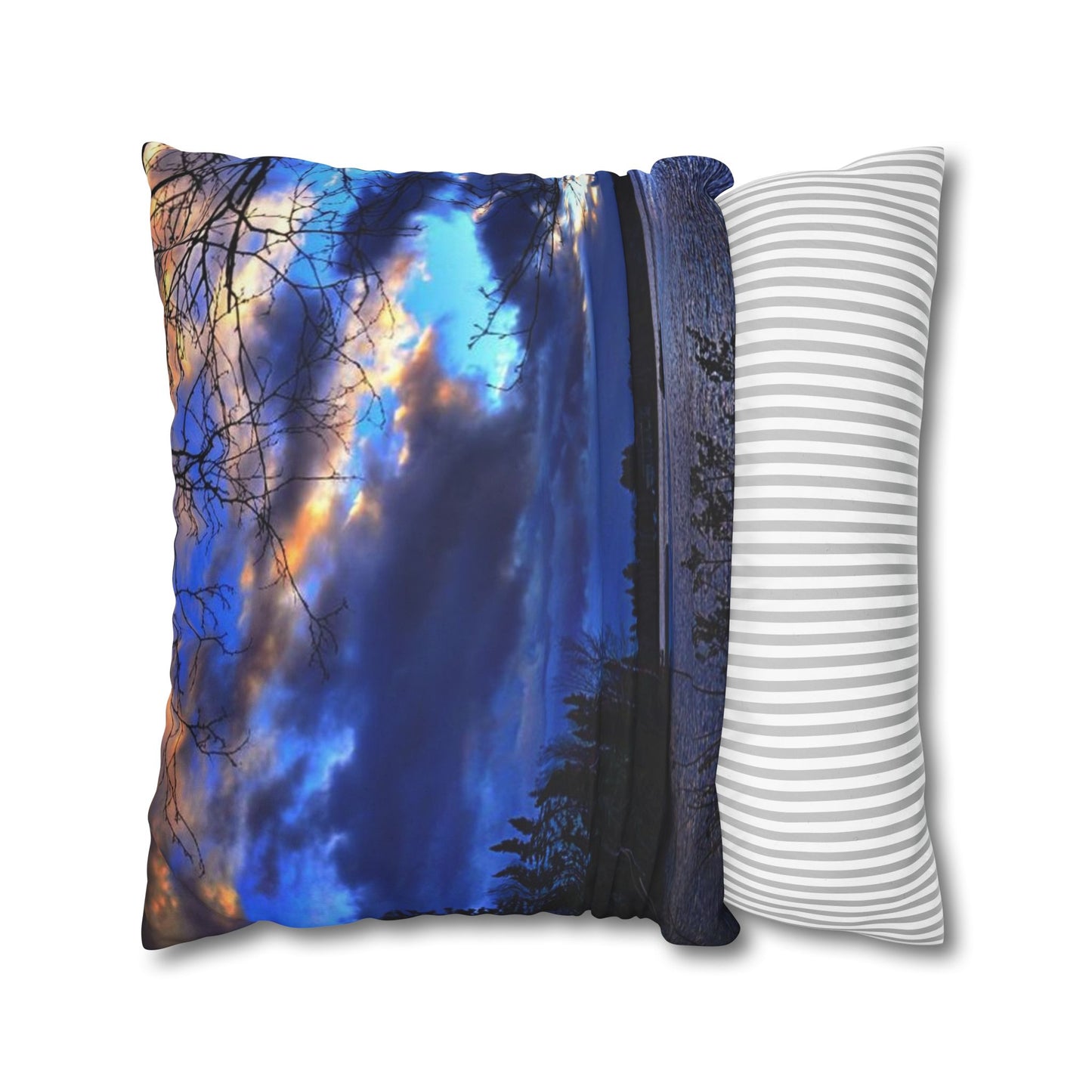 Setting sun Faux Suede Square Pillow Case