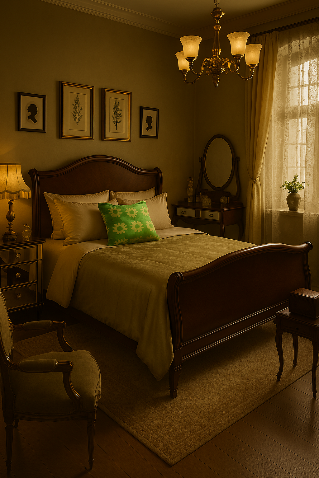 Green floral Microfiber Comforter King