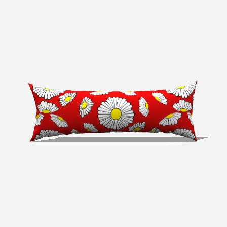 Floral Red Microfiber Body Pillow