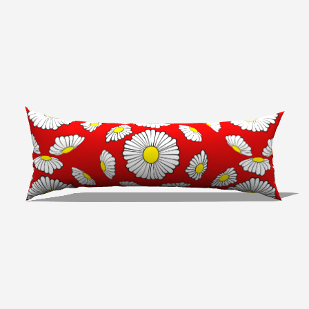 Floral Red Microfiber Body Pillow