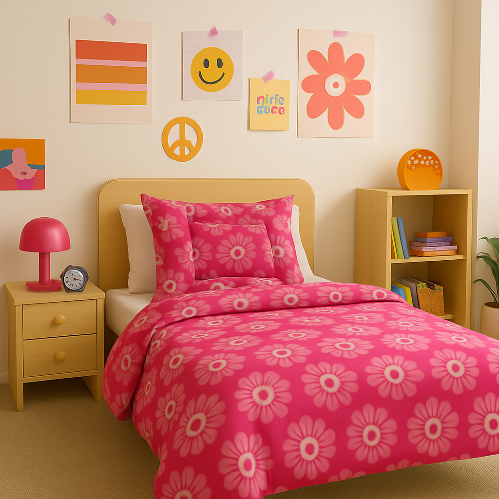 Pink Foral Microfiber Comforter Queen
