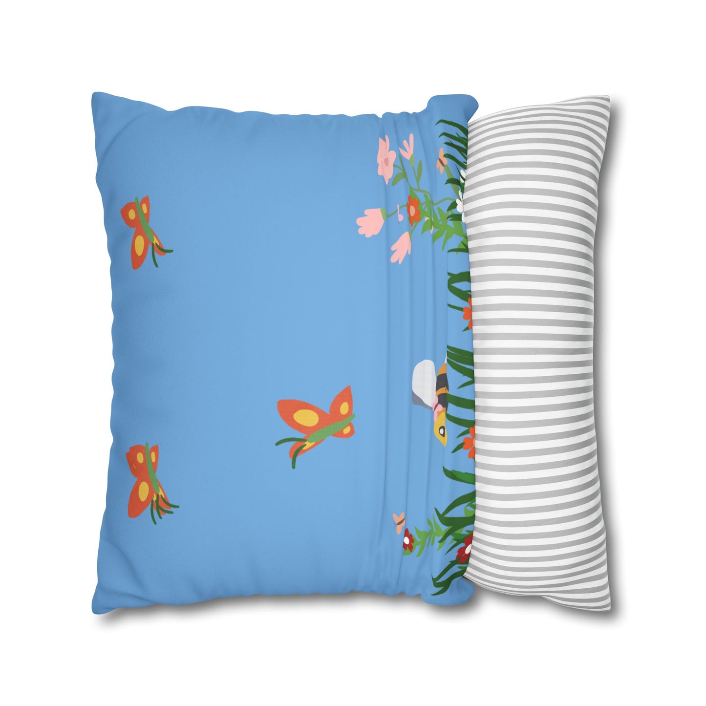 Springtime Faux Suede Square Pillowcase