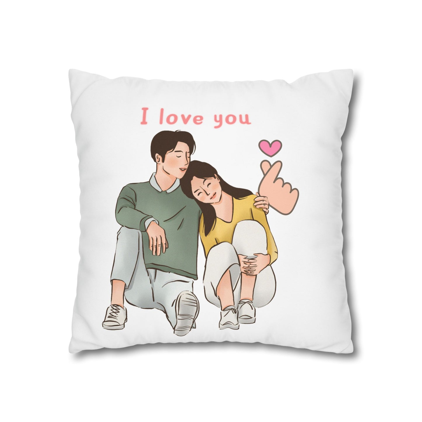 Love U Spun Polyester Pillowcase