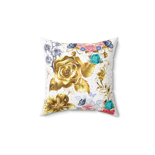 rose gold Spun Polyester Square Pillow