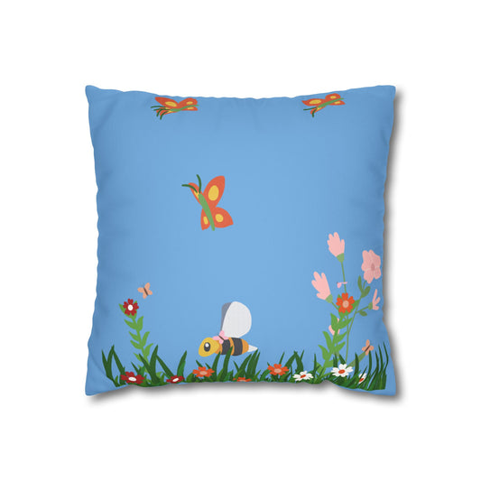 Springtime Faux Suede Square Pillowcase