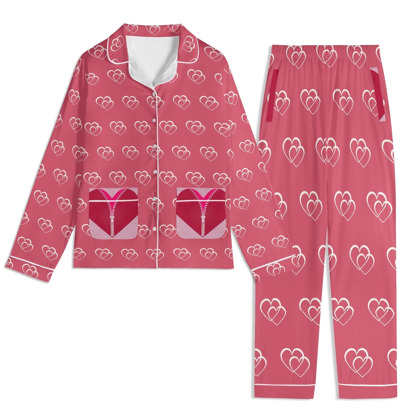 Luxurious Hearts Cotton Polyester Adult Pajamas