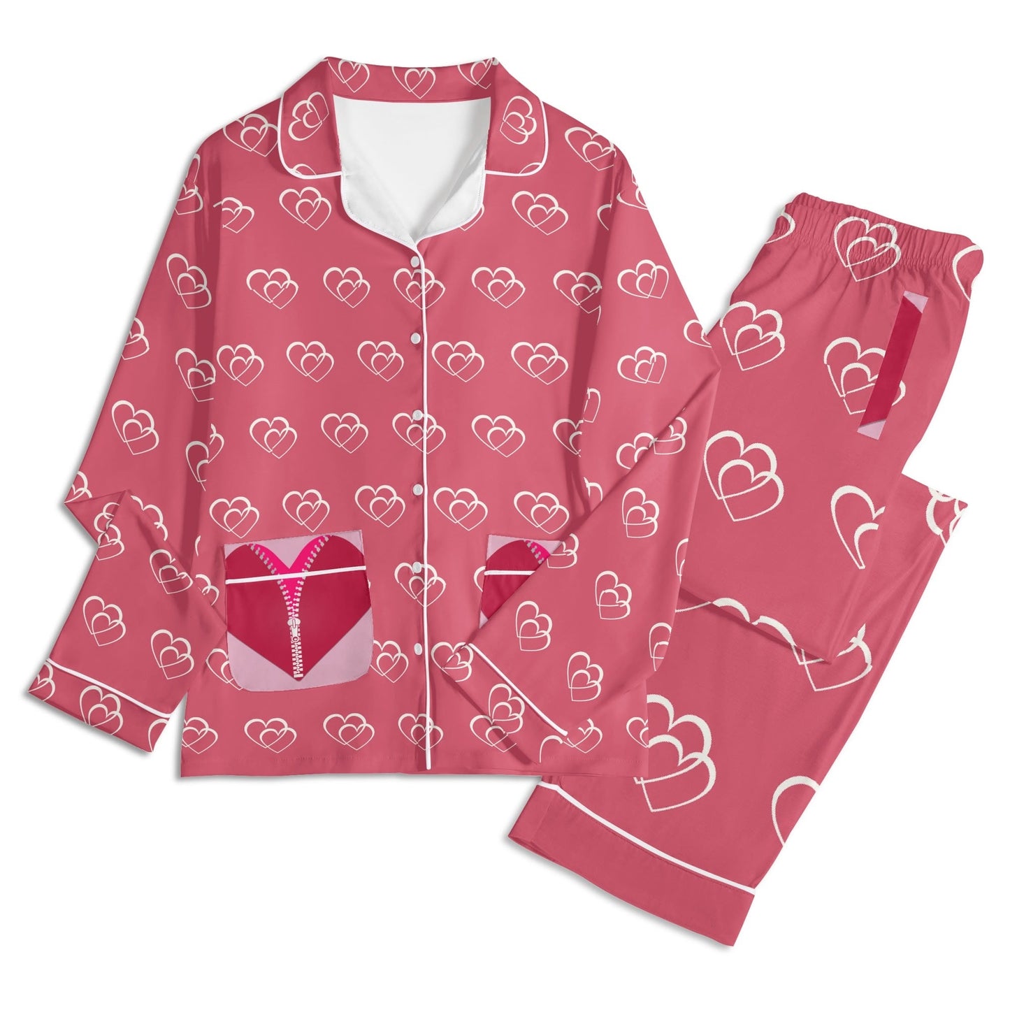 Luxurious Hearts Cotton Polyester Adult Pajamas
