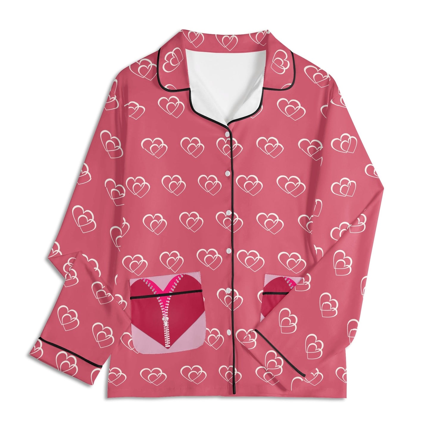 Luxurious Hearts Cotton Polyester Adult Pajamas