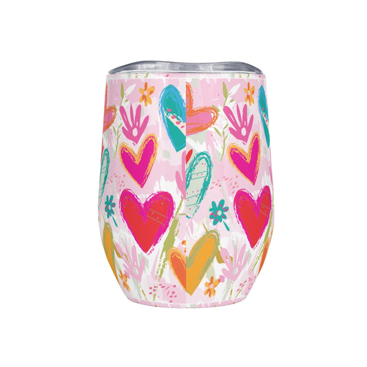 12oz Wine Tumbler Wine Glasses with Lid