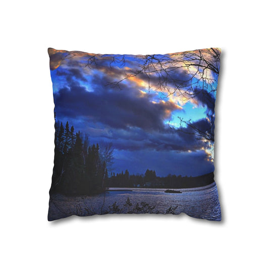 Setting sun Faux Suede Square Pillow Case
