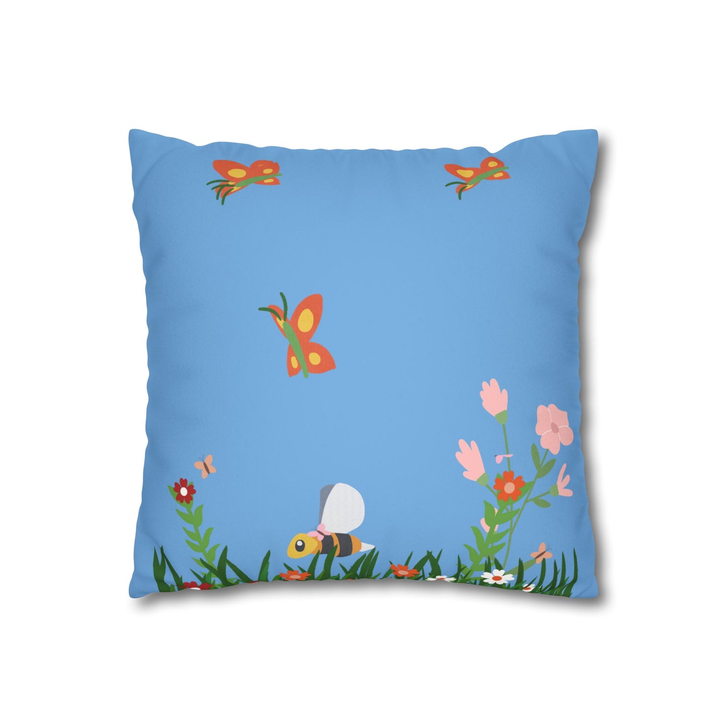 Springtime Faux Suede Square Pillowcase