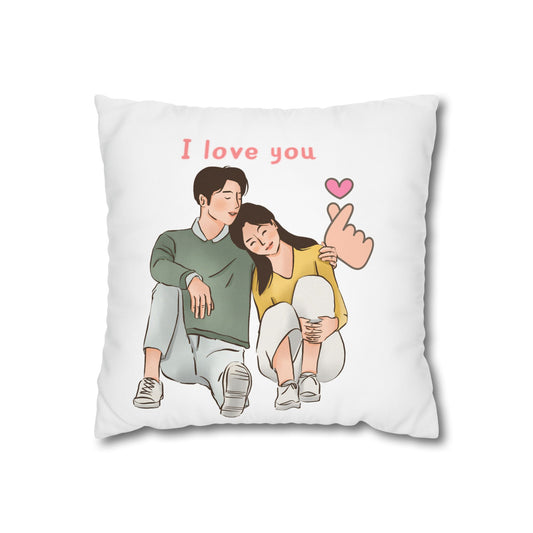 Love U Spun Polyester Pillowcase