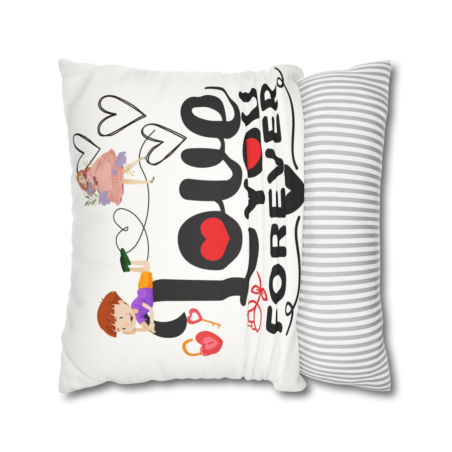 Love you Faux Suede Square Pillow Case forever