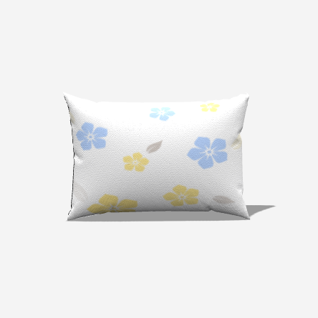 Flowers Cotton Twill Lumbar Pillow