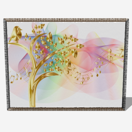 Fancy golden Artwork Woven Throw - 80" x 60"