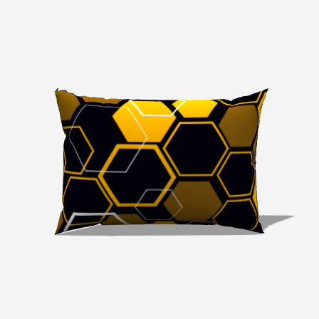 Double sided honeycomb Cotton Twill Lumbar Pillow